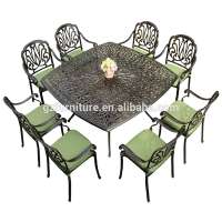 Outdoor Cast Aluminum Patio Furniture 9 Piece Dining Set