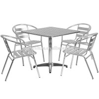 Aluminum Slat Back Indoor-Outdoor Restaurant Chair